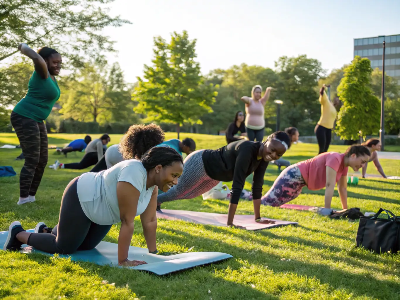 An image showcasing members of TCV Tennis Club participating in a fitness session designed to improve their tennis performance, emphasizing the club's focus on physical well-being.