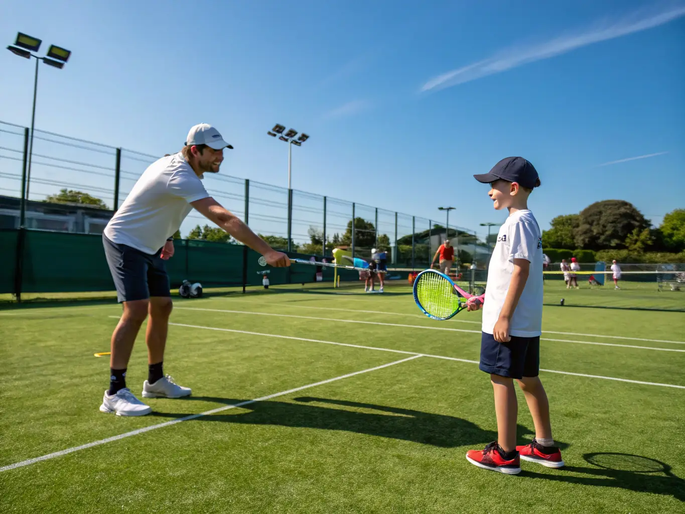 A focused image of a coach providing one-on-one instruction to a player, emphasizing the personalized attention and skill development offered through private coaching sessions at TCV.